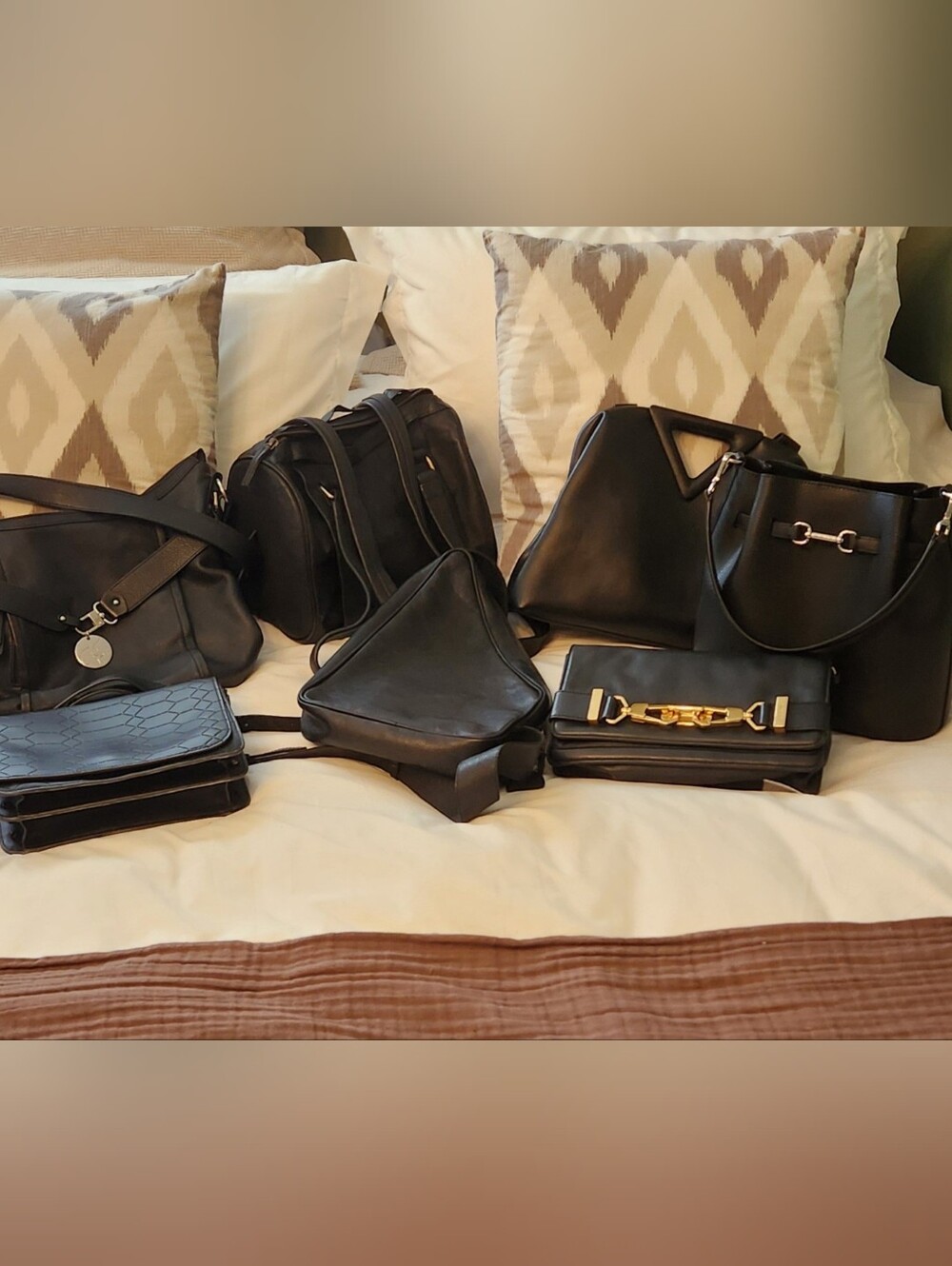 Black Leather Bag Lot x 7